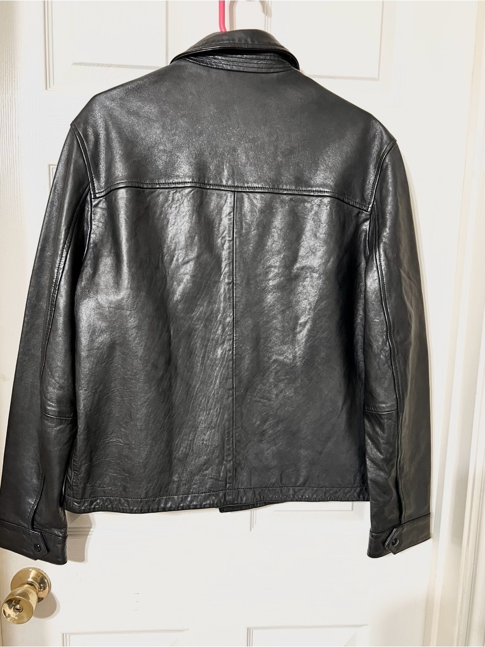 NEW $659 AllSaints Tona Men’s Sz M Black Slim Fit Supple Lambskin Leather Jacket - Picture 3 of 11